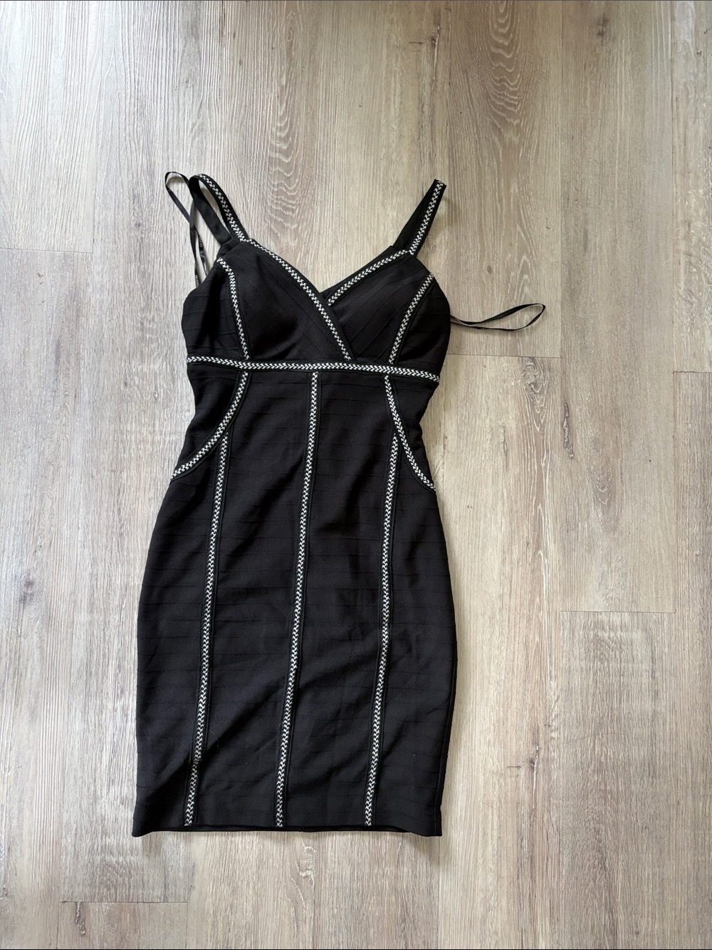 Guess Black Mini Dress with White Contrast Trim